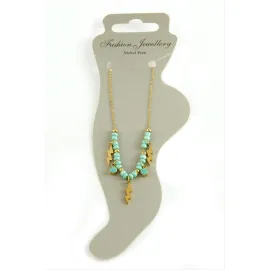 Şimşek Boncuk Lüks Çelik Halhal-Sarı