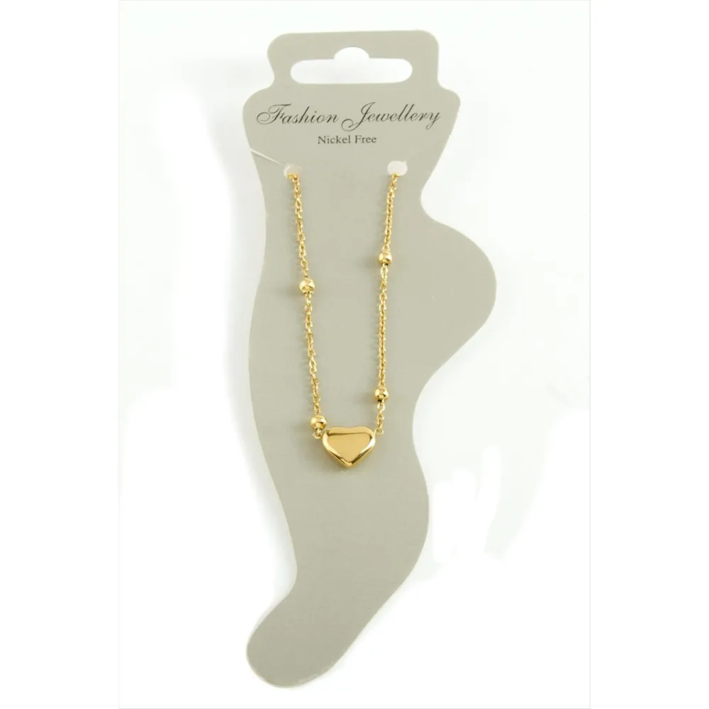 Kalp Lüks Çelik Halhal-Sarı