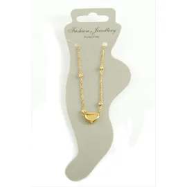 Kalp Lüks Çelik Halhal-Sarı