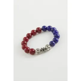 Çocuk Ceyt Doğaltaş Bileklik 8 Mm-Bordo