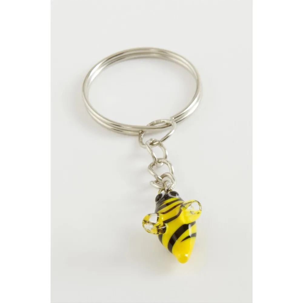 Arı Cam Anahtarlık-Sarı