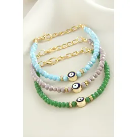 Nazar Kristal Bileklik-Yeşil