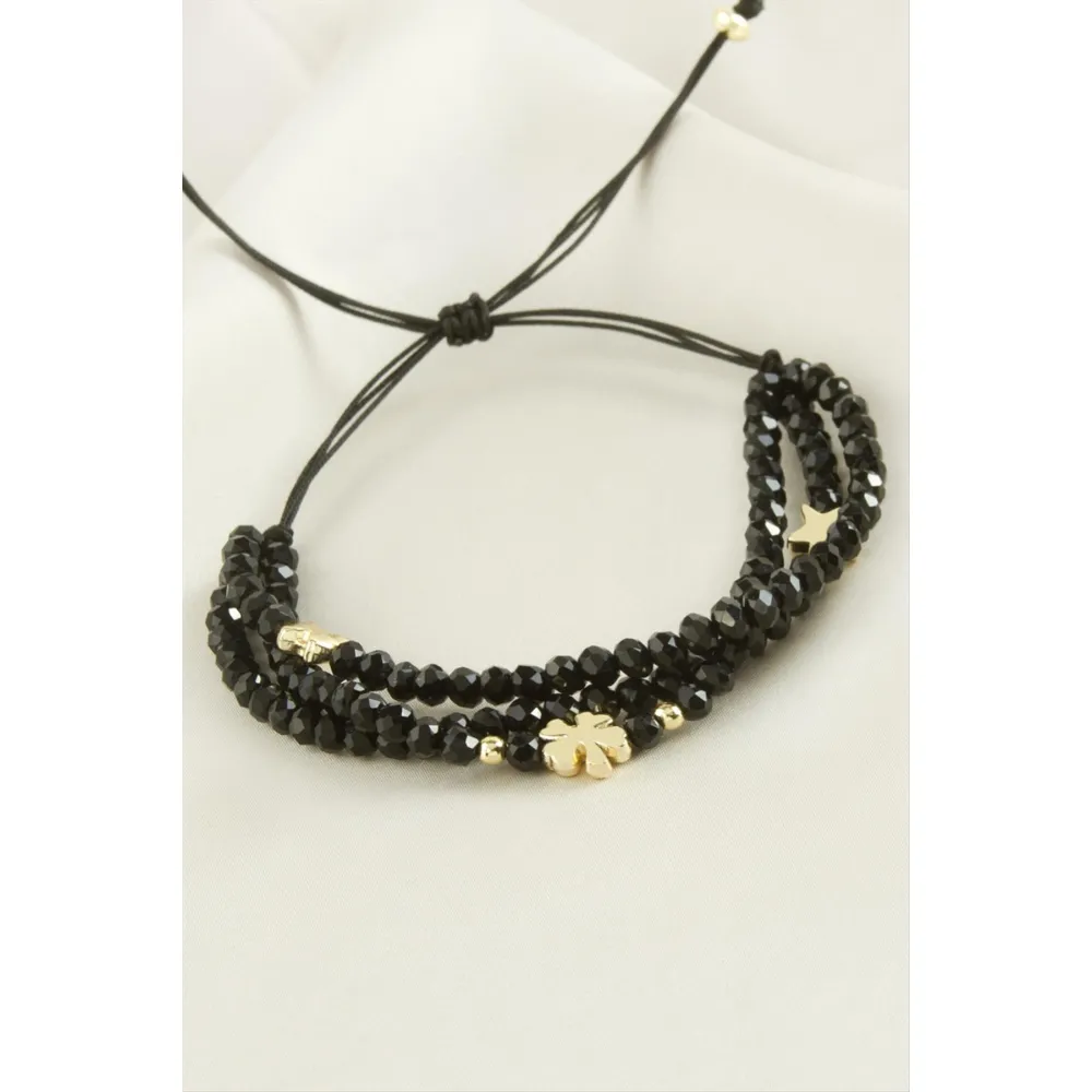 Üçlü Kristal Bileklik-Lila