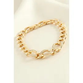 Xuping Oval Zirkon Taşlı Lüks Çelik Bileklik-Gümüş Rengi