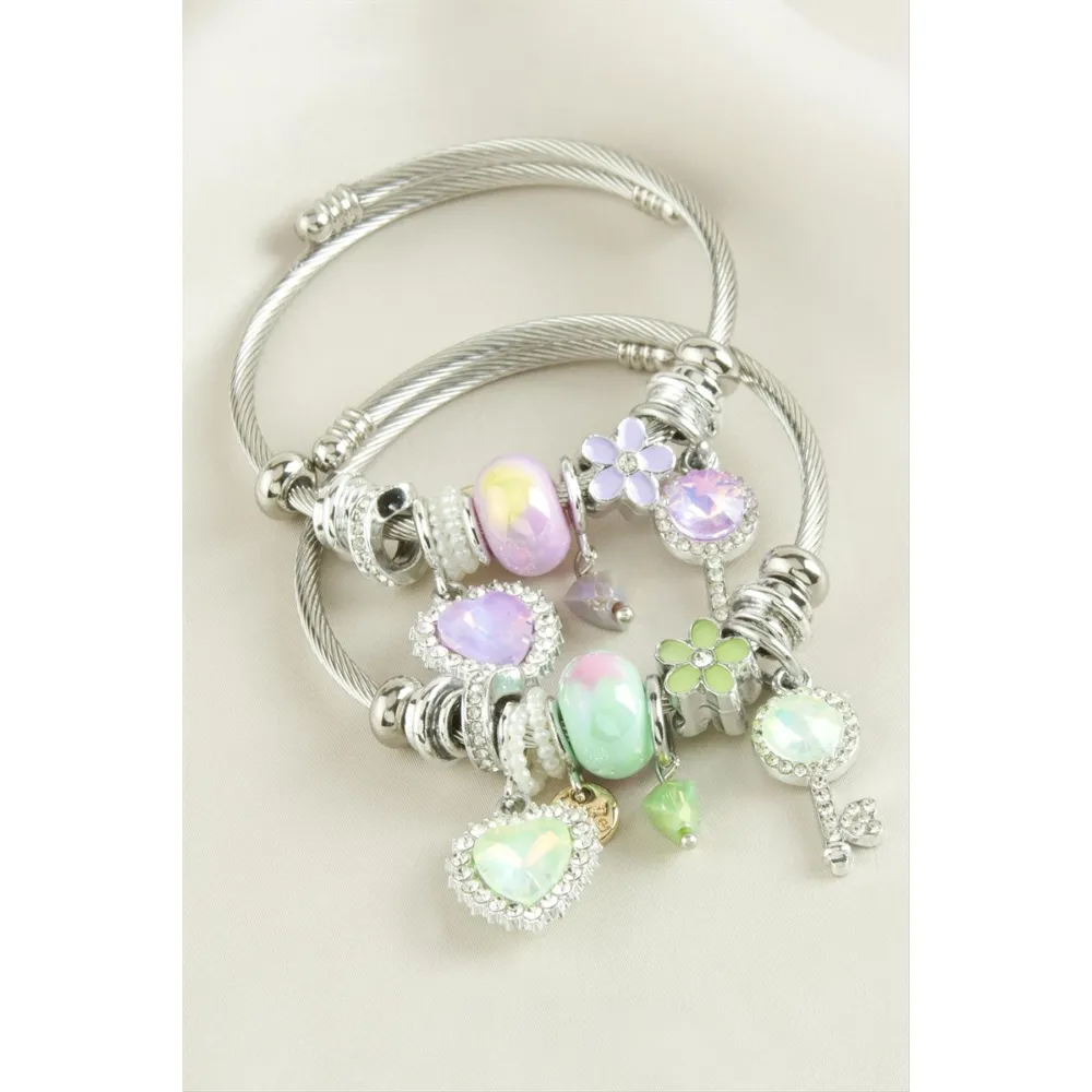 Kalp Panora Bileklik-Gümüş Rengi