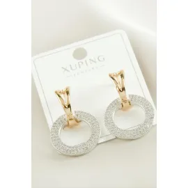 Xuping Halka Lüks Çelik Küpe-Sarı