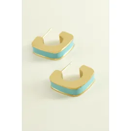 Kare Lüks Çelik Küpe-Pembe