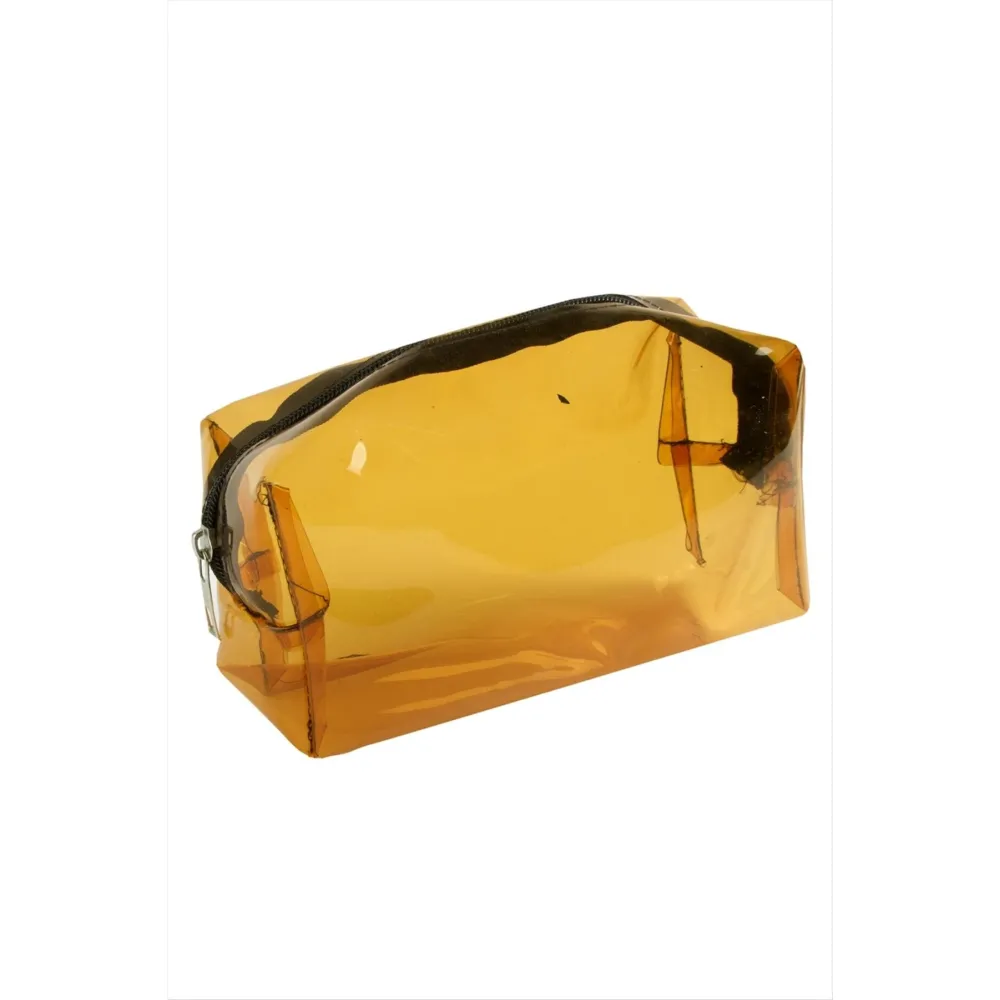 Ananas El Tutmalı Makyaj Çantası-Kahverengi