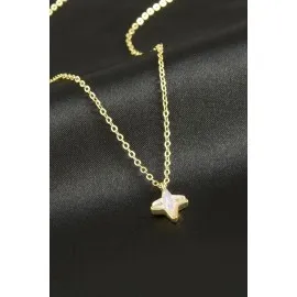 Çiçek Cam Kolye-Sarı