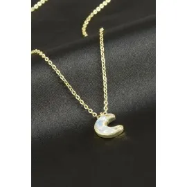 Hilal Cam Kolye-Sarı