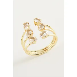 Oval Zirkon Taşlı Yüzük-Sarı