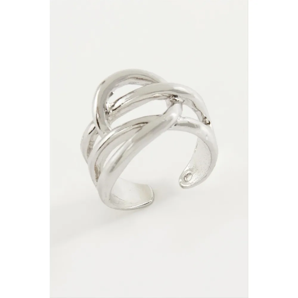 Oval Metal Yüzük-Gümüş Rengi