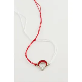 Ay Yıldız İp Bileklik-Kırmızı