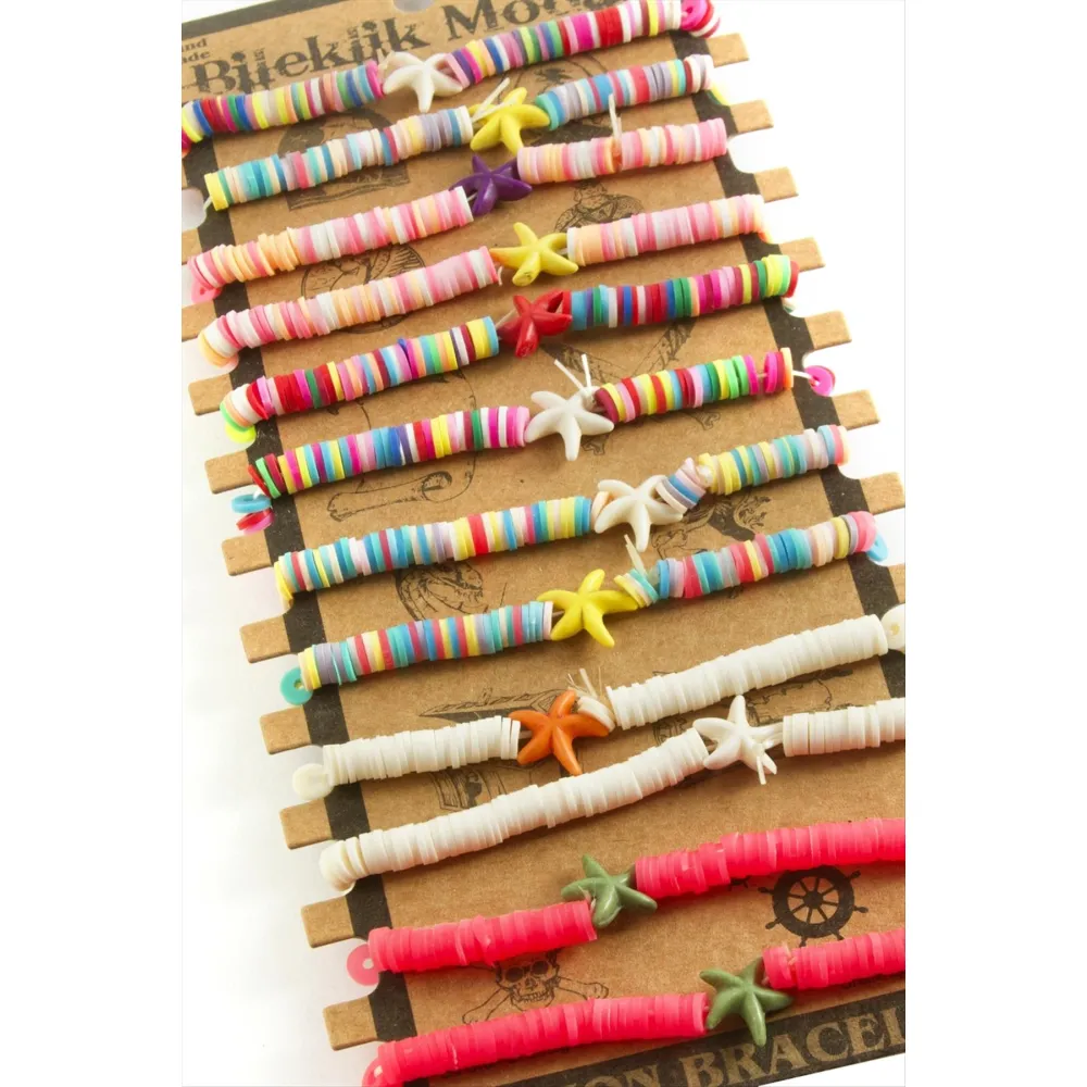 Deniz Yıldızı Fimo Boncuk Bileklik-Renkli