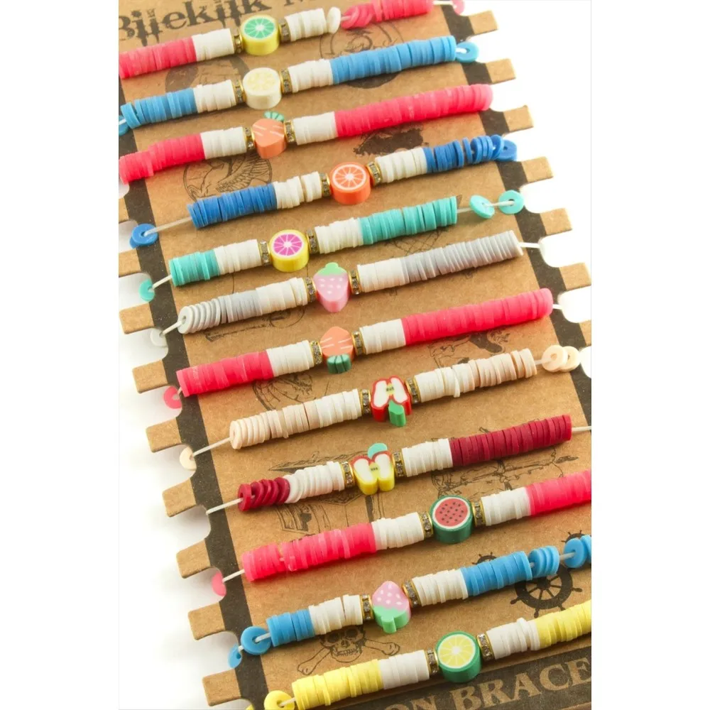 Meyve Fimo Boncuk Bileklik-Renkli