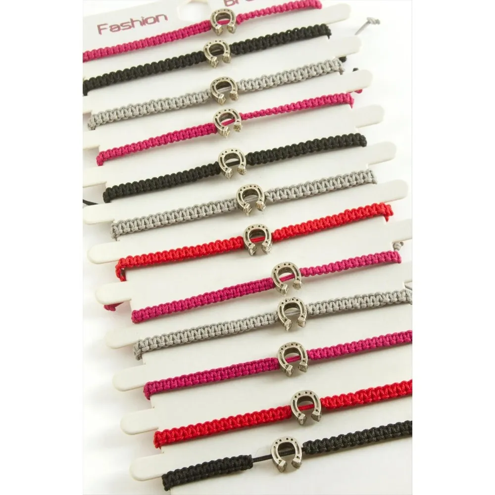 Nal Makrome Örgülü Bileklik-Renkli