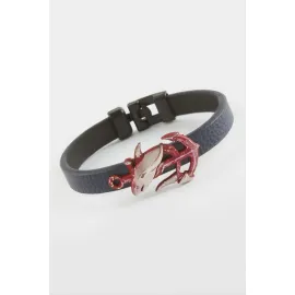 Çapa Kaliteli Suni Deri Bileklik-Lacivert