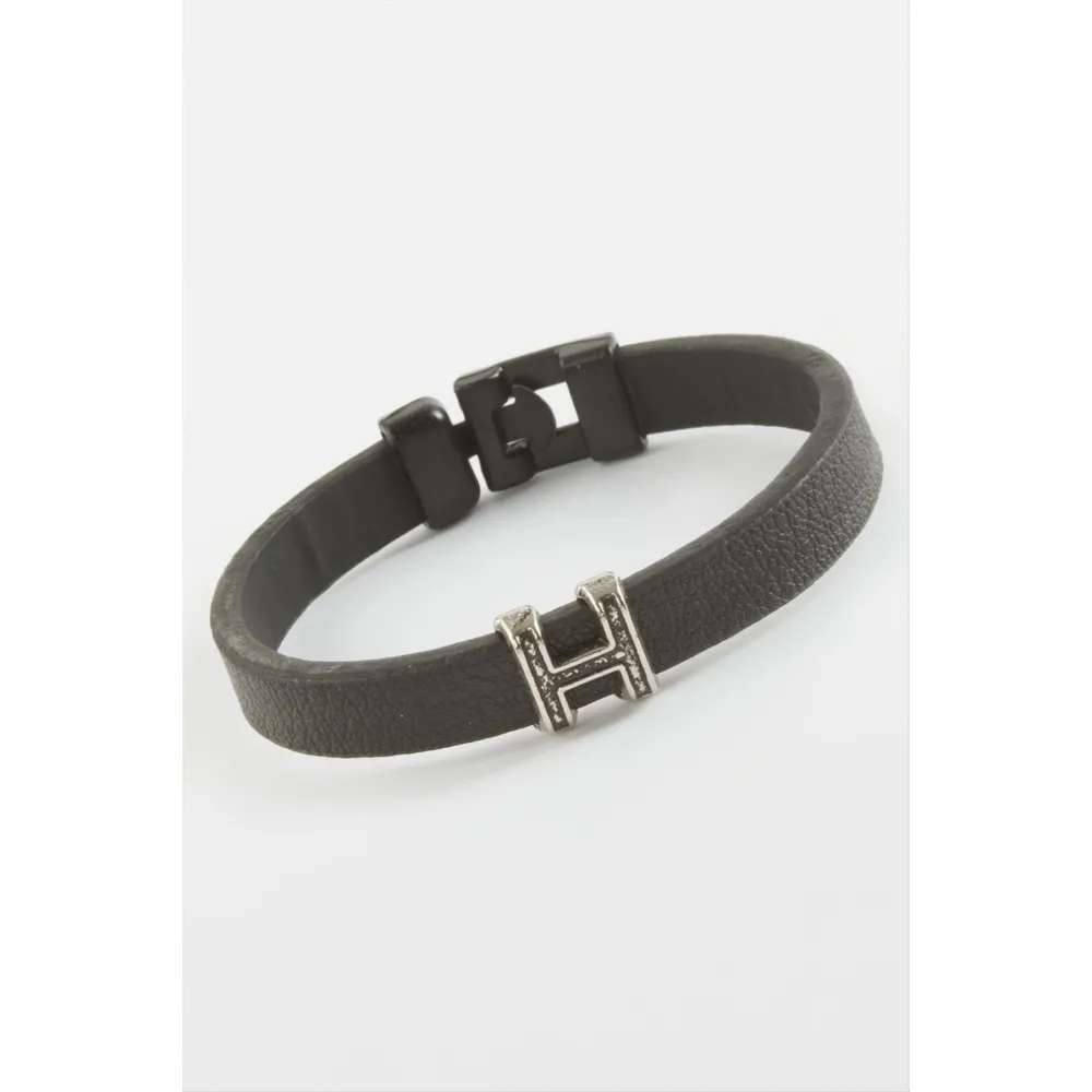 Kaliteli Suni Deri Bileklik-Siyah