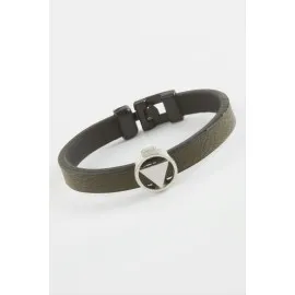 Üçgen Kaliteli Suni Deri Bileklik-Yeşil