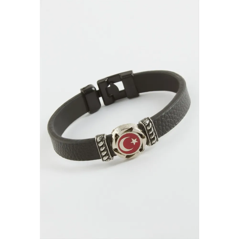 Çapa Kaliteli Suni Deri Bileklik-Lacivert