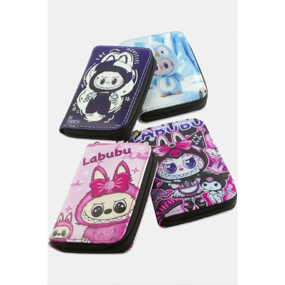 Labubu Deri Cüzdan-Renkli