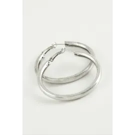 Boru Halka Küpe 5,5 cm-Gümüş Rengi