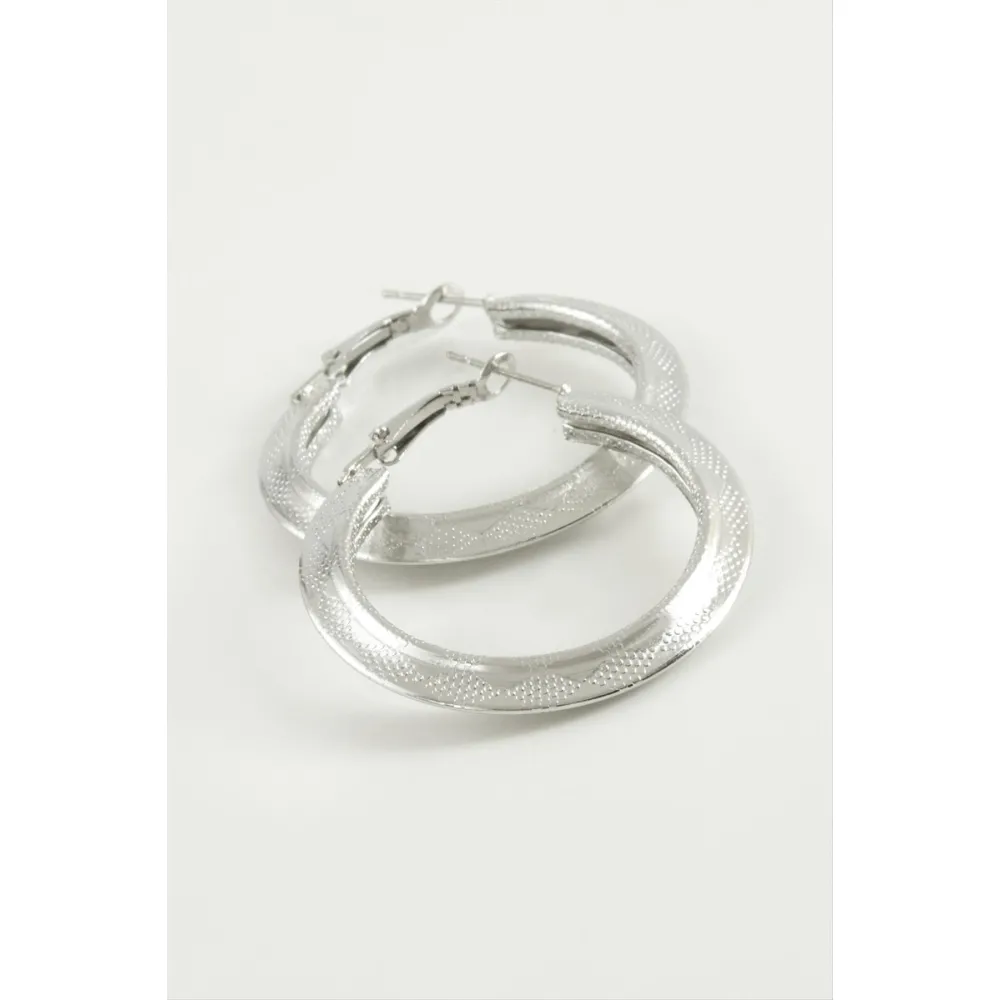 Üçgen Halka Küpe 4 cm-Gümüş Rengi