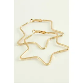 Yıldız Halka Küpe 5,5 cm-Sarı