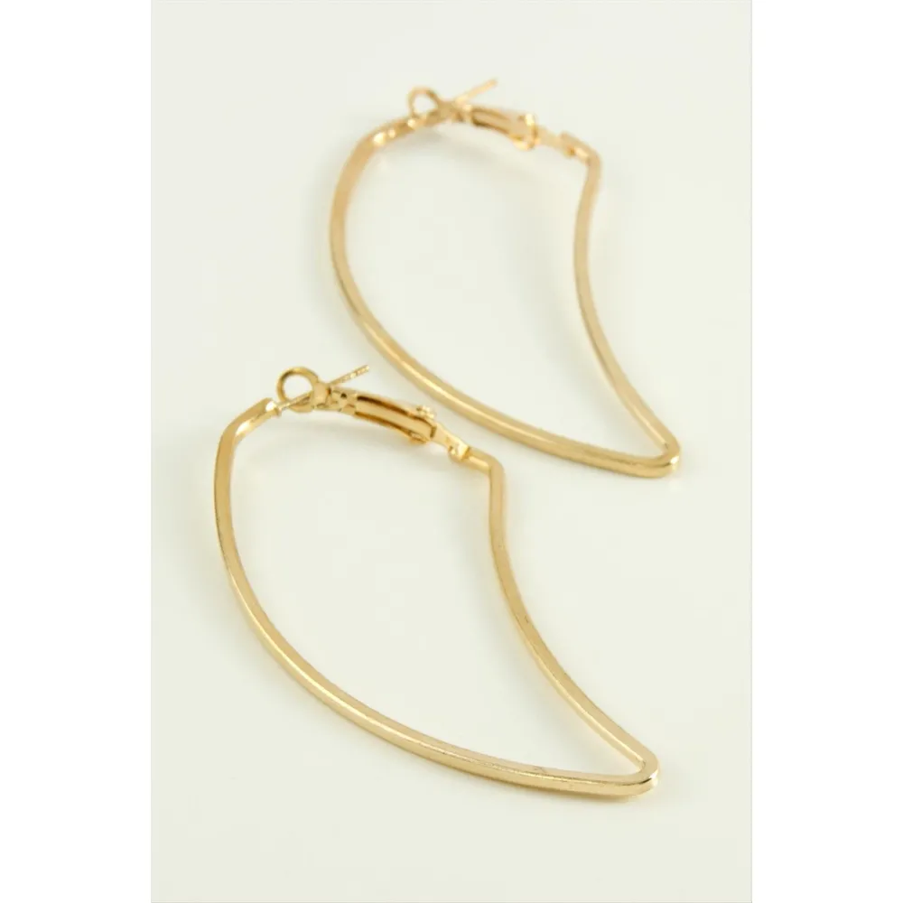 Kulak Halka Küpe 5,5 cm-Sarı