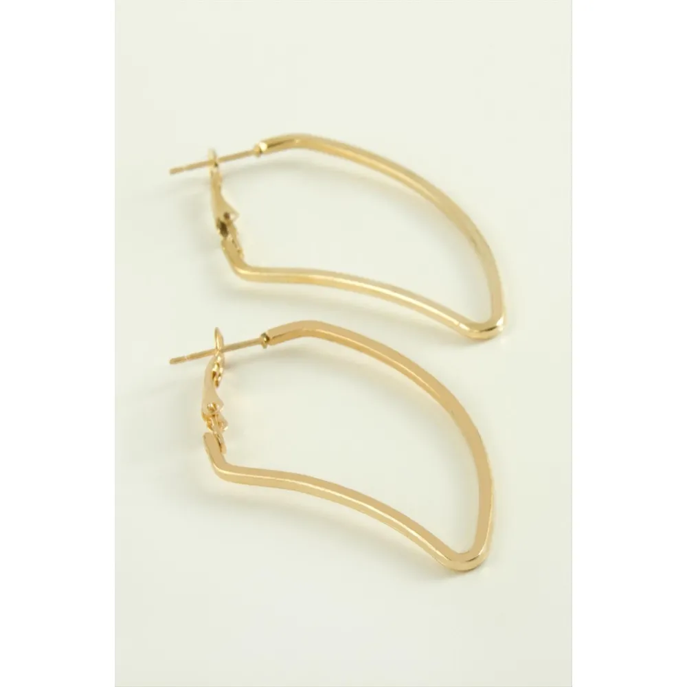 Kulak Halka Küpe 5 cm-Sarı