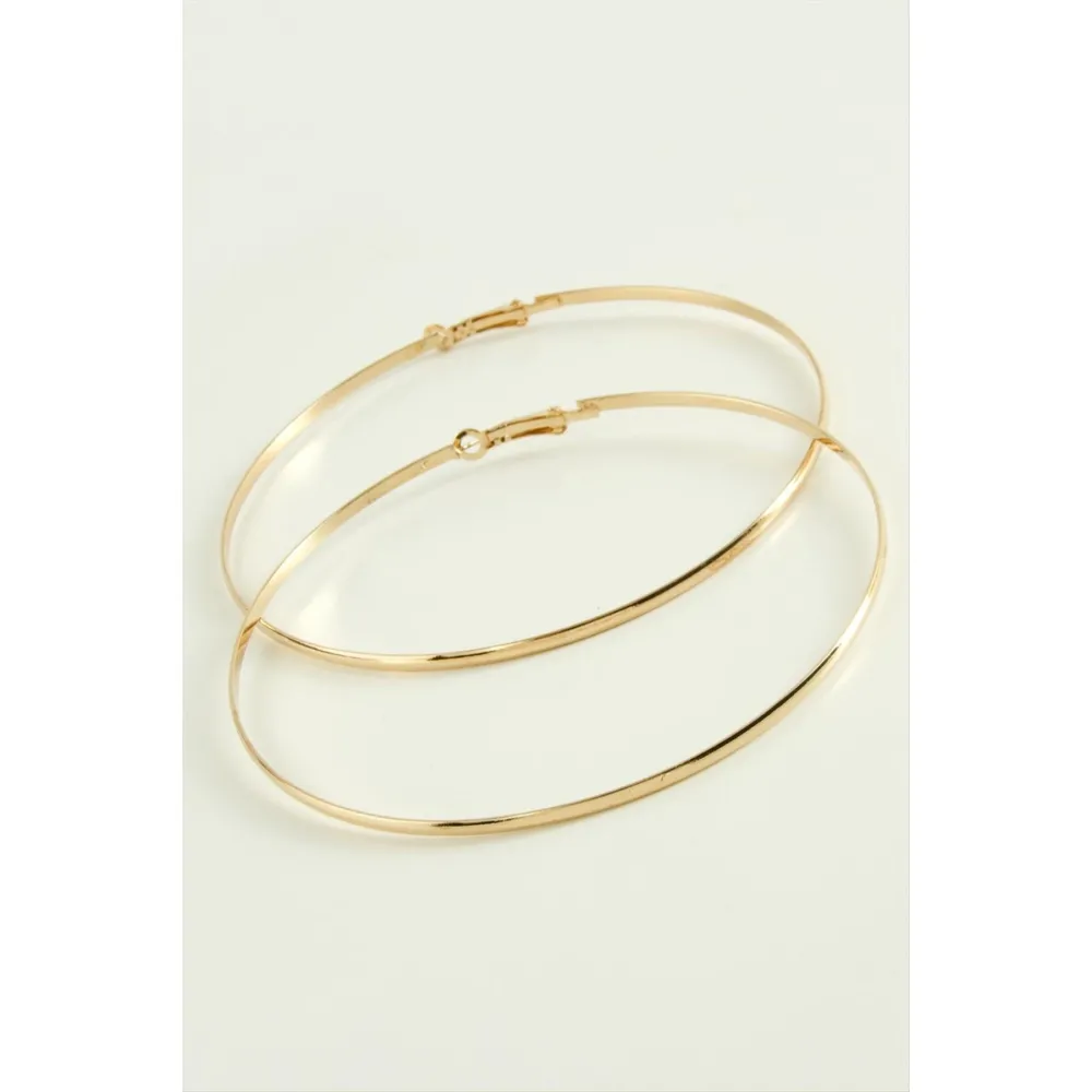 Düz Metal Halka Küpe 9-10 cm-8 cm