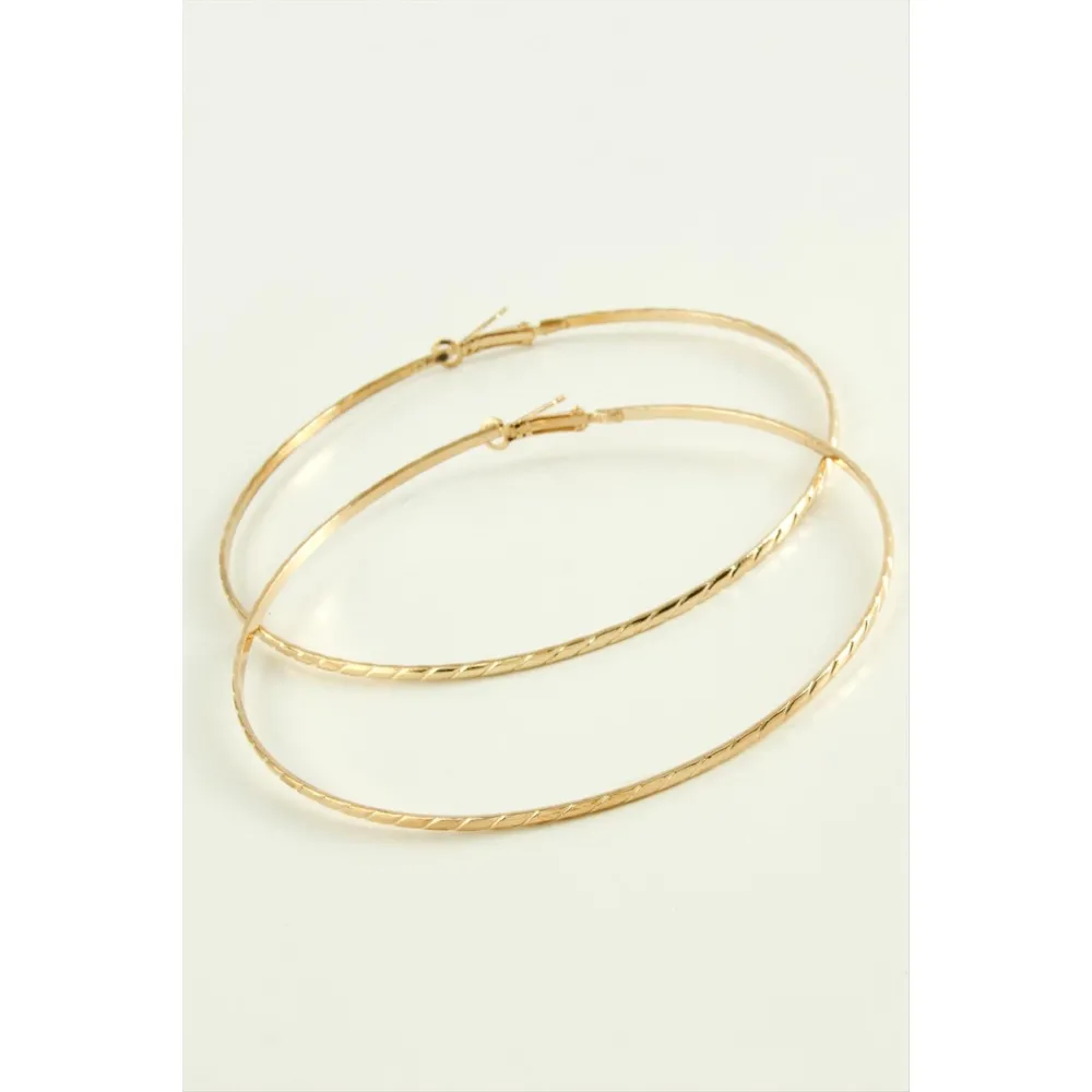 Çizgili Metal Halka Küpe 8-9-10 cm-9 cm
