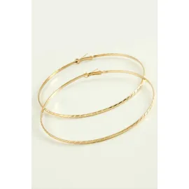 Çizgili Metal Halka Küpe 8-9-10 cm-9 cm