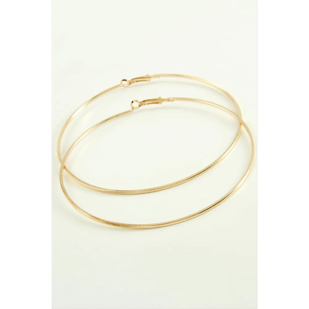 Ezme Çizgili Metal Halka Küpe 8-9-10 cm-9 cm