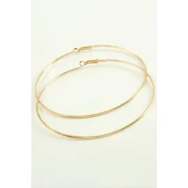 Ezme Çizgili Metal Halka Küpe 8-9-10 cm-9 cm