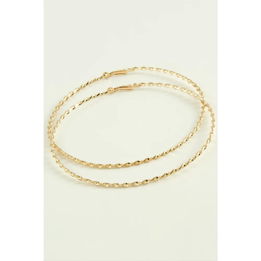 Burgulu Metal Halka Küpe 8-9-10 cm-10 cm