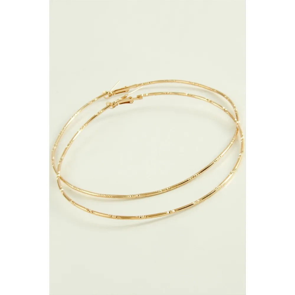 Çizgili Metal Halka Küpe 8-9-10 cm-10 cm
