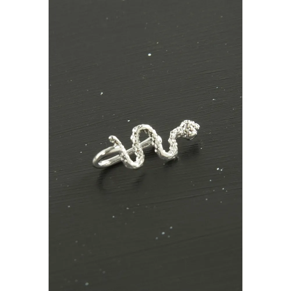 Yılan Tragus Piercing 1 Adet-Gümüş Rengi