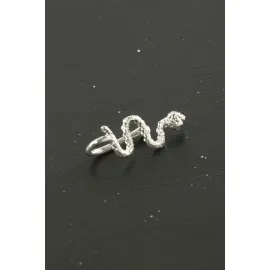 Yılan Tragus Piercing 1 Adet-Gümüş Rengi