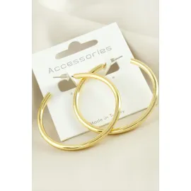 Boru Halka Küpe 4,5 cm-Sarı