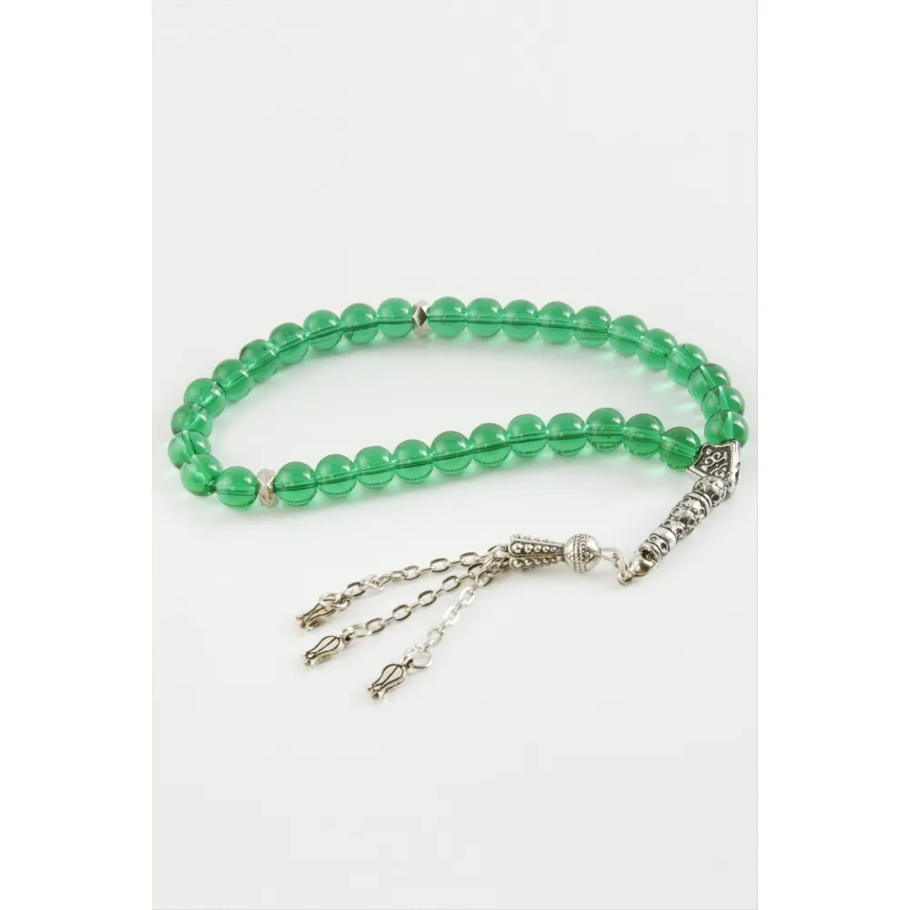 Cam Taş Tesbih 8 mm-Yeşil