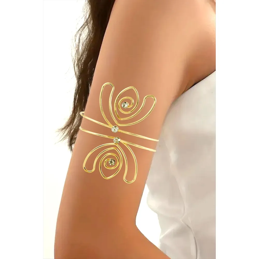 Kelebek Figürlü Üst Kol Pazu Bilekliği-Sarı