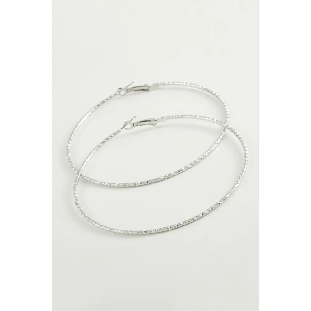 Burgulu Baklava Metal Halka Küpe 8-9-10 cm-8 cm