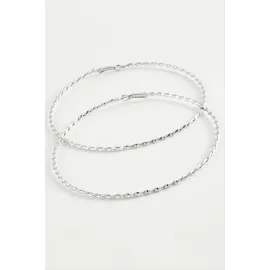 Burgulu Metal Halka Küpe 8-9-10 cm-8 cm