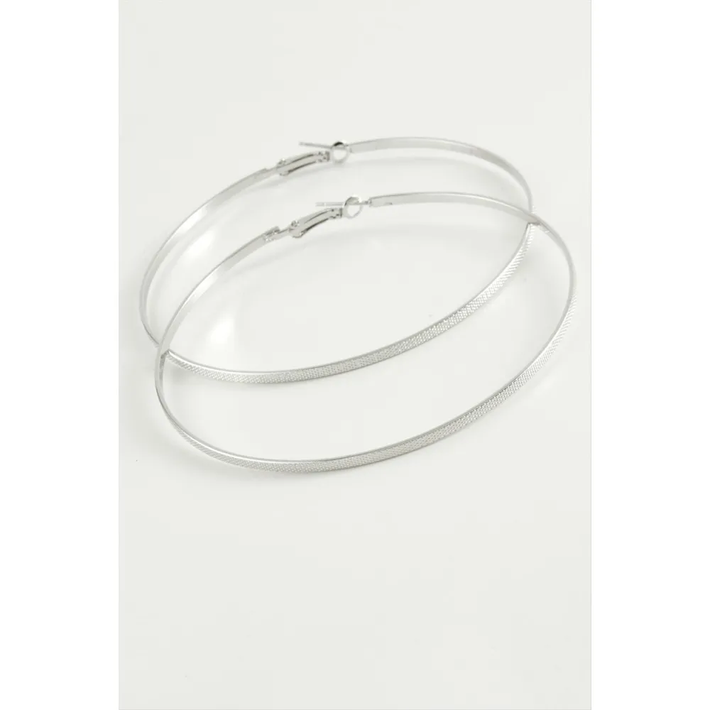 Noktalı Metal Halka Küpe 8-10 cm-10 cm