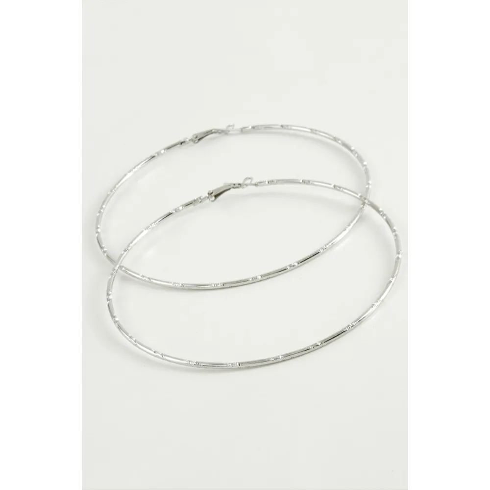 Noktalı Metal Halka Küpe 8-9-10 cm-8 cm