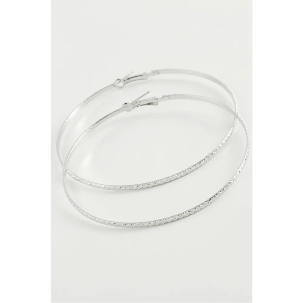 Burgulu Zikzak Metal Halka Küpe 8-9-10 cm-9 cm