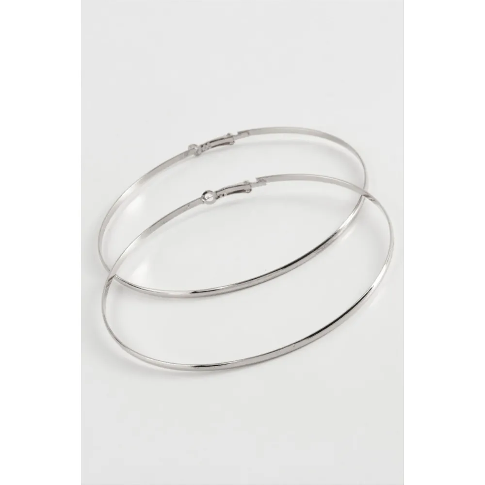 Düz Metal Halka Küpe 8-9-10 cm-10 cm