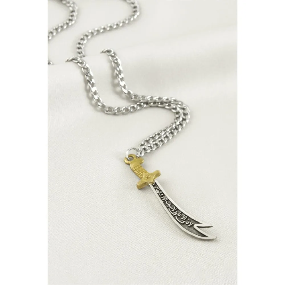 Zülfikar Çelik Kolye-Gümüş Rengi