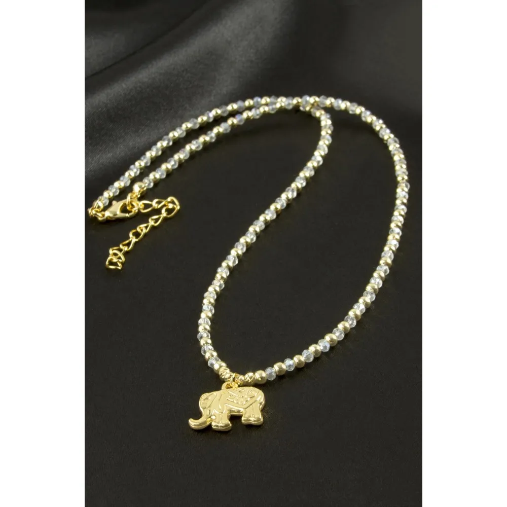 Fil Kristal Kolye-Sarı